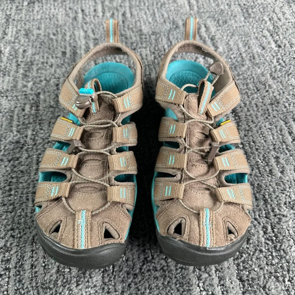 Keen Clearwater CNX Womens 7 Brown Turquoise Waterproof Hiking Sandals 1010997